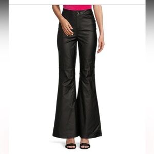 C&V Chelsea & Violet, Coated Flare Leg Black pants